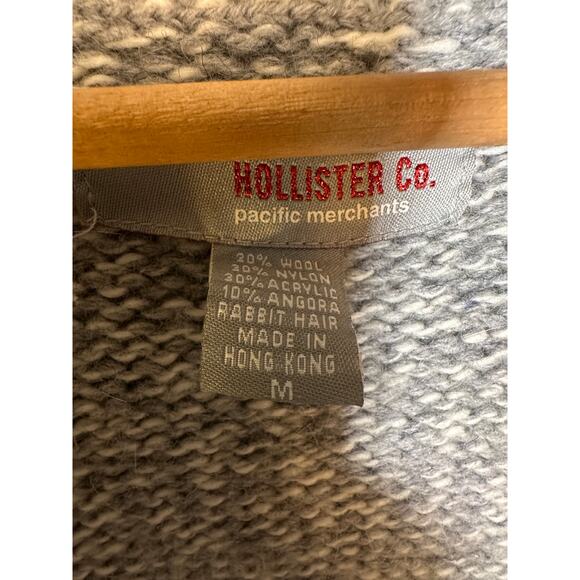Hollister Co Grey Wool Rabbit Hair Blend Full Zip Sweater - Size Medium - Cozy! - Picture 6 of 6